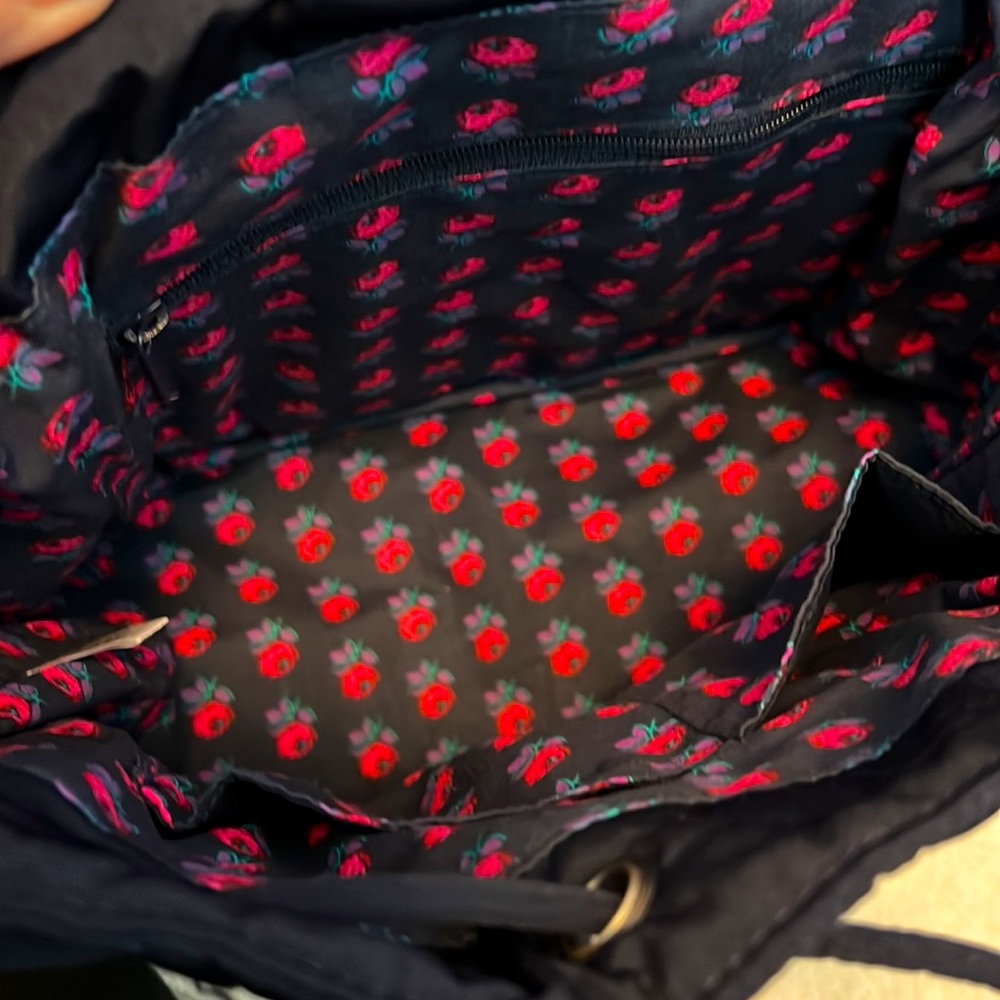 Vera Bradley Navy quilted backpack - Picture 5 of 6
